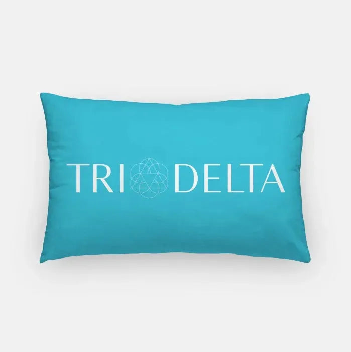 Tri Delta Traditional Lumbar Pillow Bright Blue