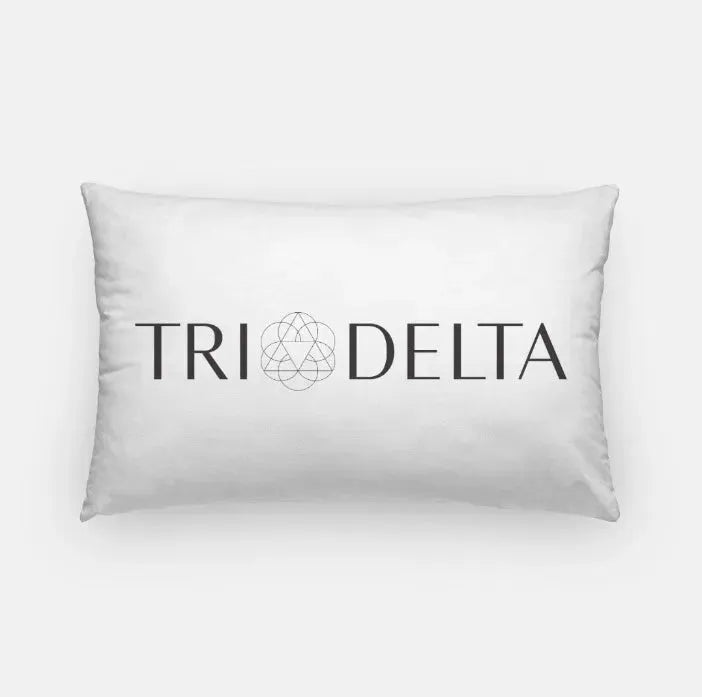 Tri Delta Traditional Lumbar Pillow White Black 