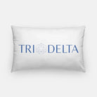 Tri Delta Traditional Lumbar Pillow White Blue