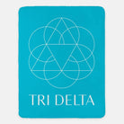 Tri Delta XL 60x80 Blanket - Bright Blue Large Logo Throw Blankets