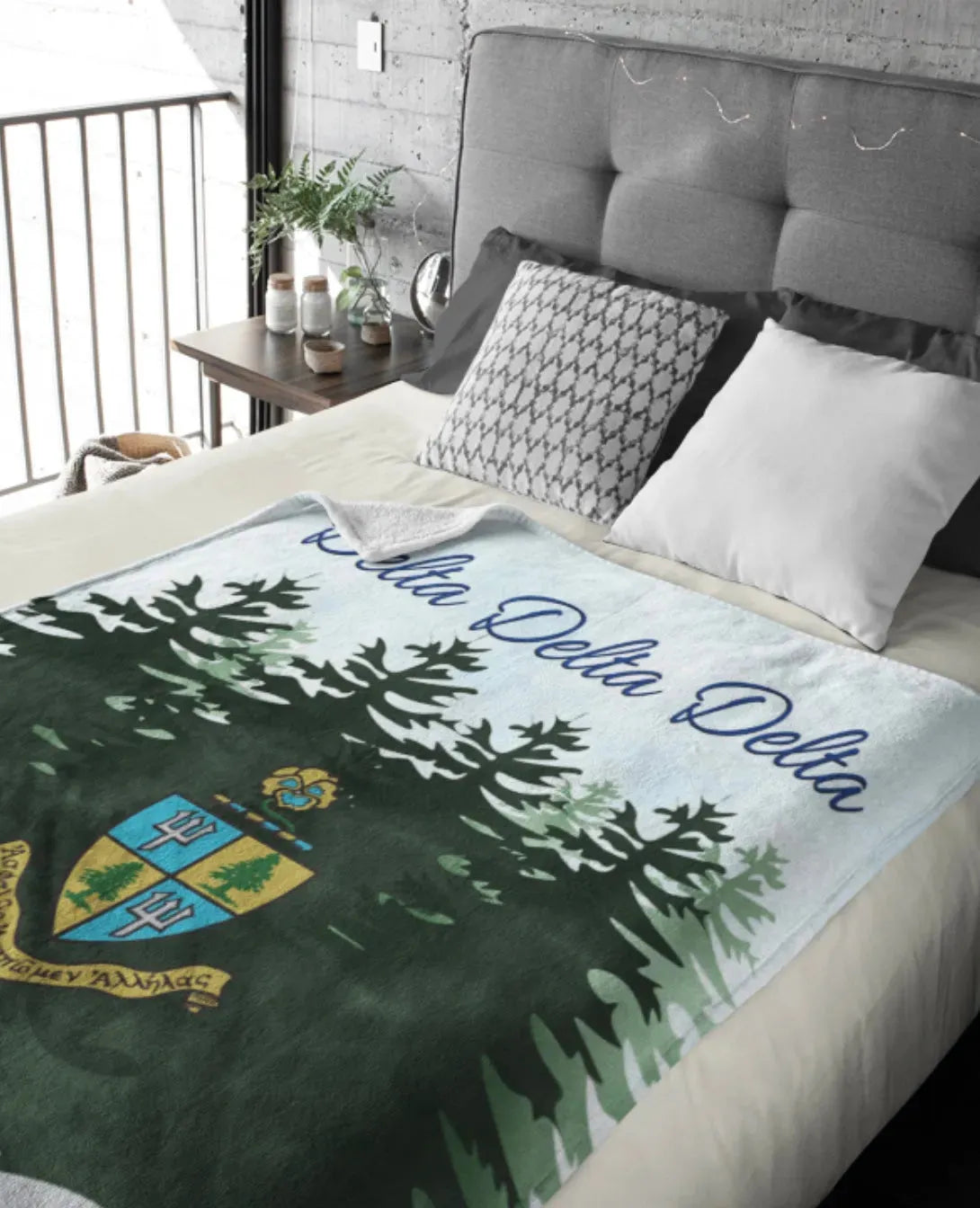 Tri Delta XL 60x80 Blanket Pine Trees Throw Blankets