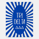 Tri Delta XL 60x80 Sherpa Blanket - Blue Starburst Throw Blankets