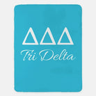 Tri Delta XL 60x80 Sherpa Blanket Bright Blue Throw Blankets
