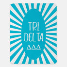 Tri Delta XL 60x80 Sherpa Blanket - Bright Blue Starburst Throw Blankets