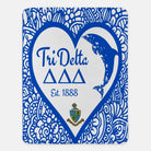 Tri Delta XL 60x80 Sherpa Blanket - Mandala Dolphin Throw Blankets