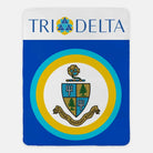 Tri Delta XL 60x80 Sherpa Blanket - Wide Band Coat of Arms Throw Blankets