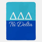 Tri Delta XL 60x80 Sherpa Throw Blanket - Color Block Bright Blue Blue Throw Blankets
