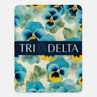 Tri Delta XL 60x80 Sherpa Throw Blanket - Pansies Throw Blankets