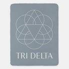 Tri Delta XL 60x80 Traditional Sherpa Blanket - Silver Throw Blankets