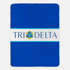 Tri Delta XL 60x80 Traditional Sherpa Throw Blanket - Blue Throw Blankets
