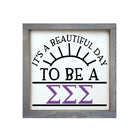 Tri Sigma 12x12 Wood Framed Sign - Beautiful Day Weathered Gray Wall Art & Signs