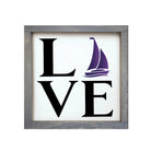 Tri Sigma 12x12 Wood Framed Sign - LOVE Sailboat Weathered Gray Wall Art & Signs