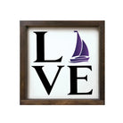 Tri Sigma 12x12 Wood Framed Sign - LOVE Sailboat Walnut Stain Wall Art & Signs