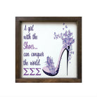 Tri Sigma 12x12 Wood Framed Sign - The Right Shoes | Wall Art