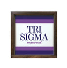 Tri Sigma 12x12 Wood Framed Sign - Traditional Stripes Walnut Stain Wall Art & Signs