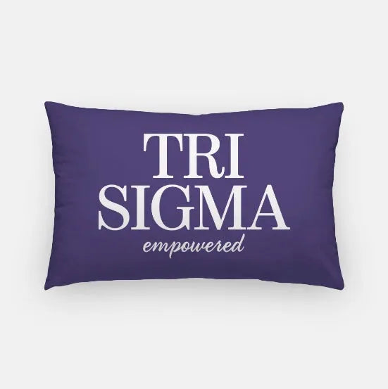 Tri Sigma Traditional Lumbar Throw Pillow  Royal Purple