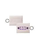 Tri Sigma Vegan Saffiano Leather Keychain Card Holder - Violet Travel Wallet