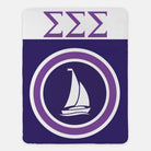Tri Sigma XL 60x80 Sherpa Blanket - Bullseye Sailboat Throw Blankets