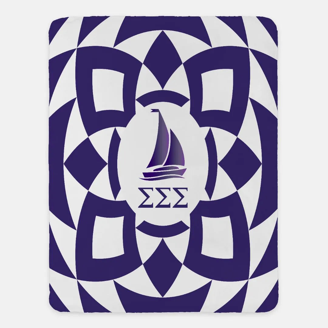 Tri Sigma XL 60x80 Sherpa Blanket - Sail Throw Blankets
