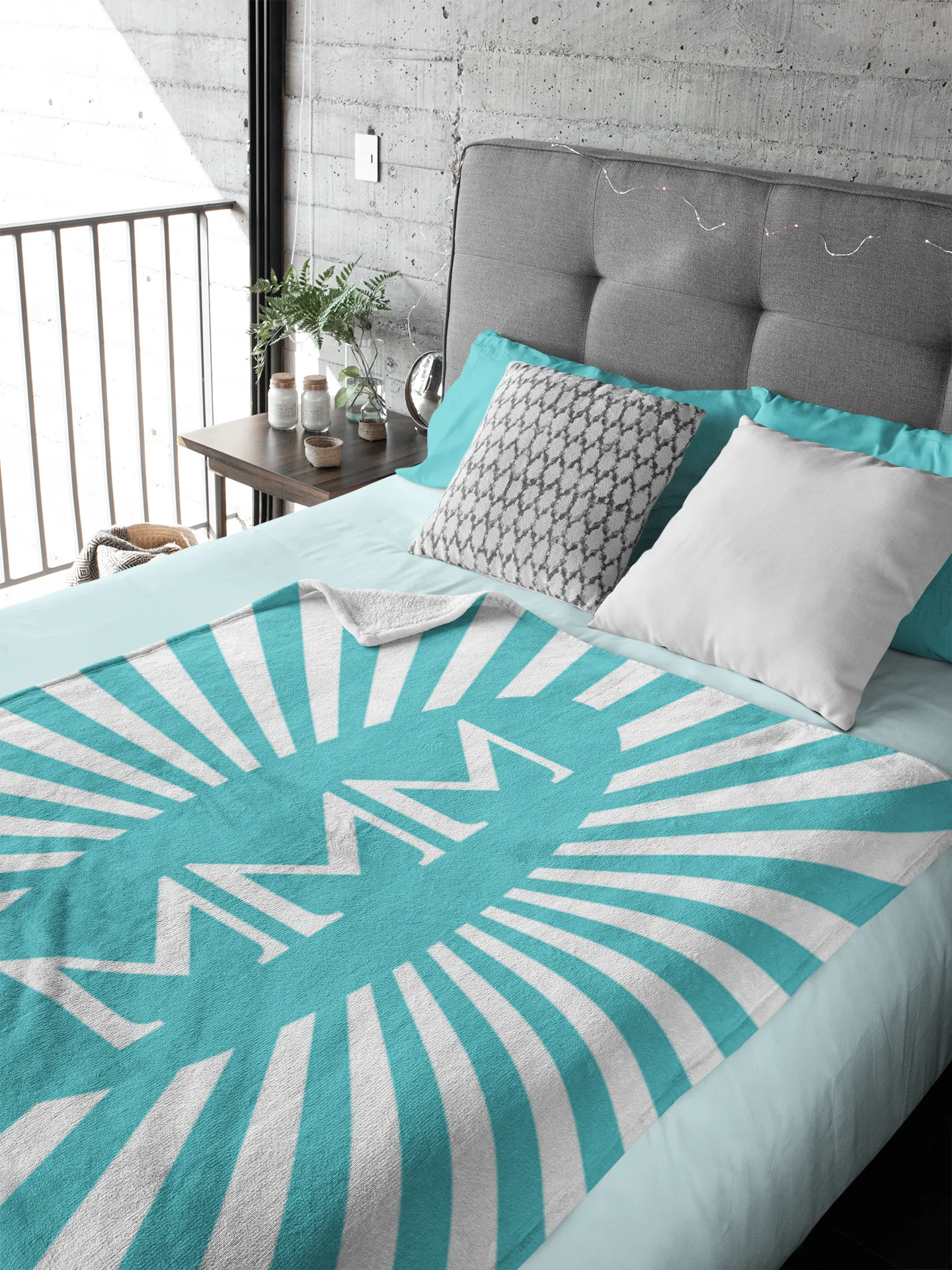 Tri Sigma XL 60x80 Sherpa Throw Blanket Starburst Throw Blankets