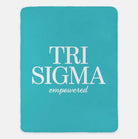 Tri Sigma XL 60x80 Traditional Sherpa Throw Blanket Sea Blue Throw Blankets