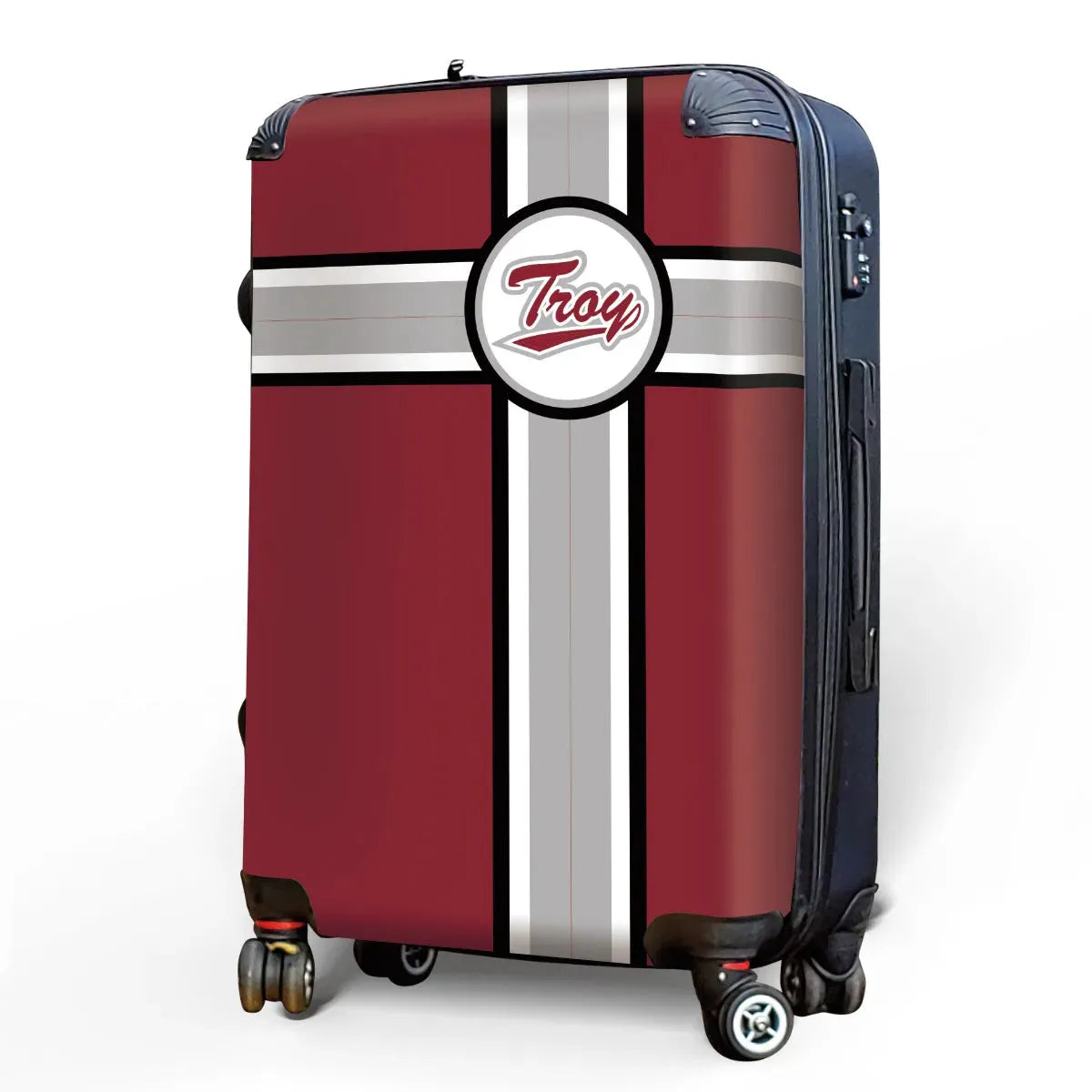 Troy University Carry-on Suitcase - Cross Stripes Suitcases