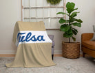 University of Tulsa Sherpa Blanket  Center Band 60"x80" | Custom Gifts | Festive Fit Home