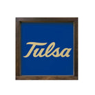 University of Tulsa Sign - Blue with Script Logo 12"x12" | Official Gift Shop | Custom Merchandise | Festive Fit Home