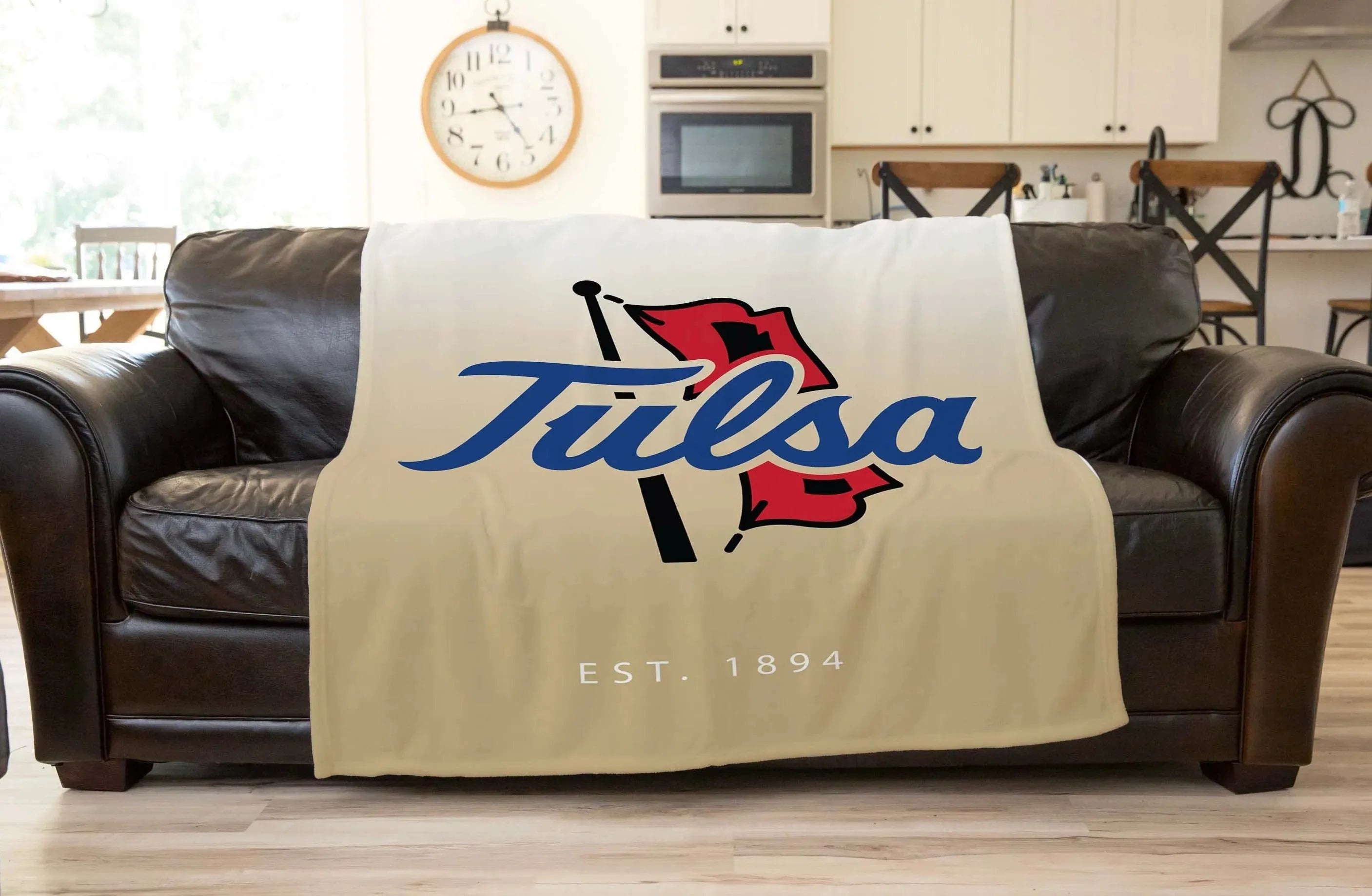 University of Tulsa XL 60x80 Sherpa Throw Blanket - Gold Gradient Throw Blankets