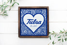 University of Tulsa Wood Sign Mandala Heart | Official Merchandise | Custom Gifts | Festive Fit Home