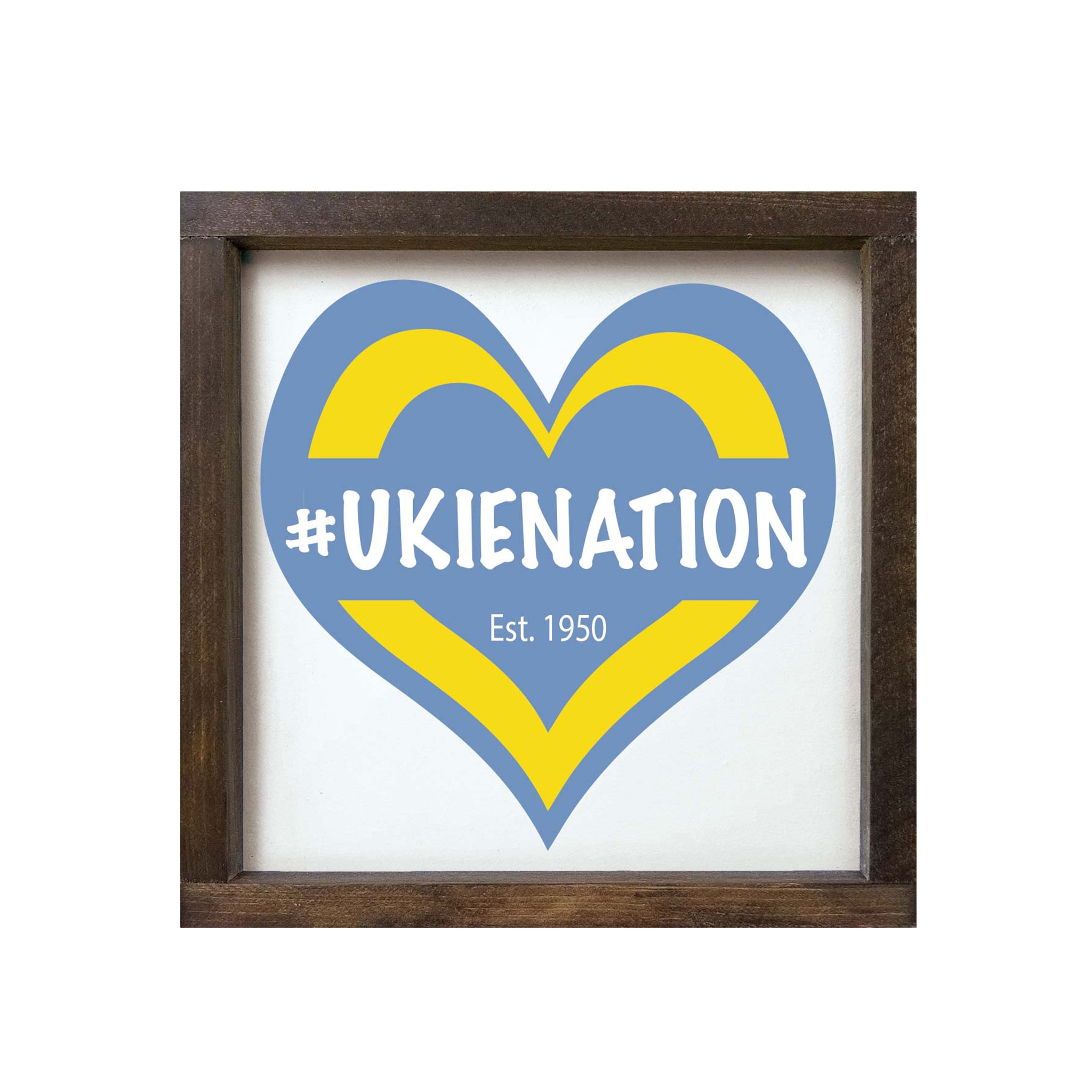 Philadelphia Ukrainian Nationals Layered Heart Wood Sign - 12"x12" Walnut Stain Wall Art & Signs