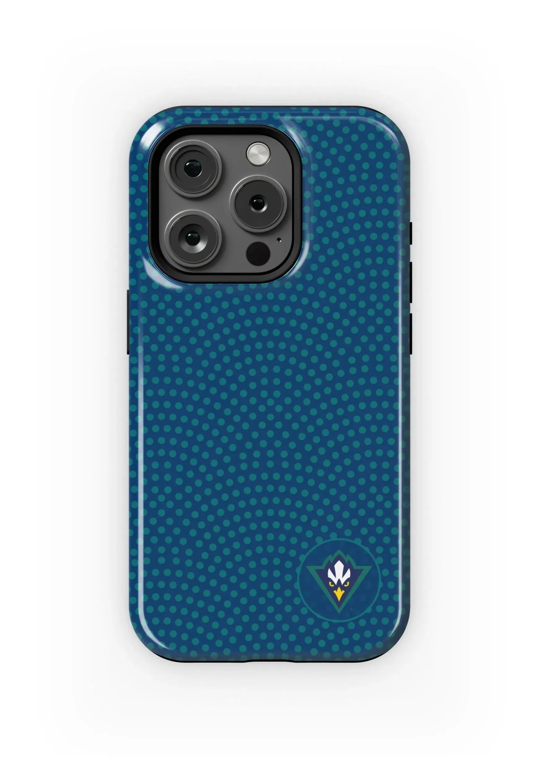 UNC Wilmington iPhone 15, 14, 13 Mobile Phone Case - Navy Dots Gloss Mobile Phone Cases