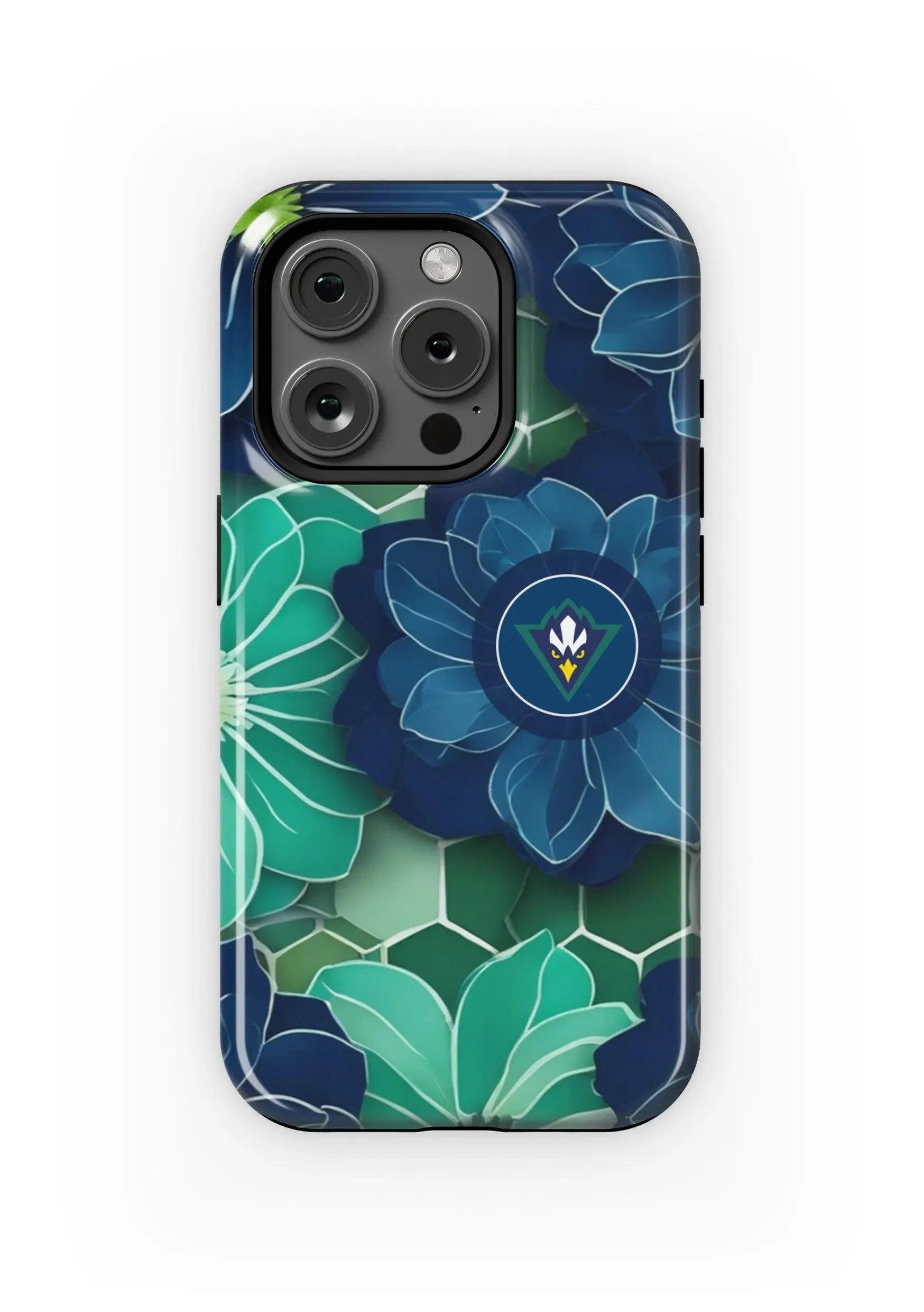 UNC Wilmington iPhone 15, 14, 13 Mobile Phone Case - Floral Gloss Mobile Phone Cases