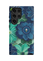 UNC Wilmington Samsung Galaxy 24, 23 Mobile Phone Case -Floral Gloss Mobile Phone Cases