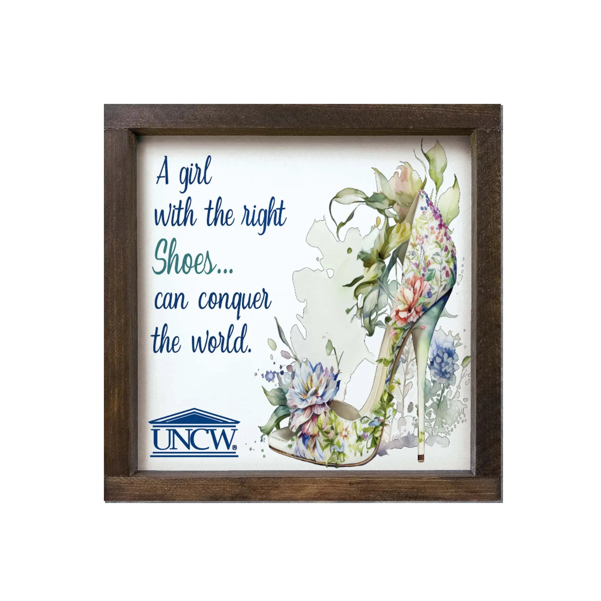 UNCW Sign - The Right Shoes - 12"x12" | UNC Wilmington Gifts | Festive Fit Home