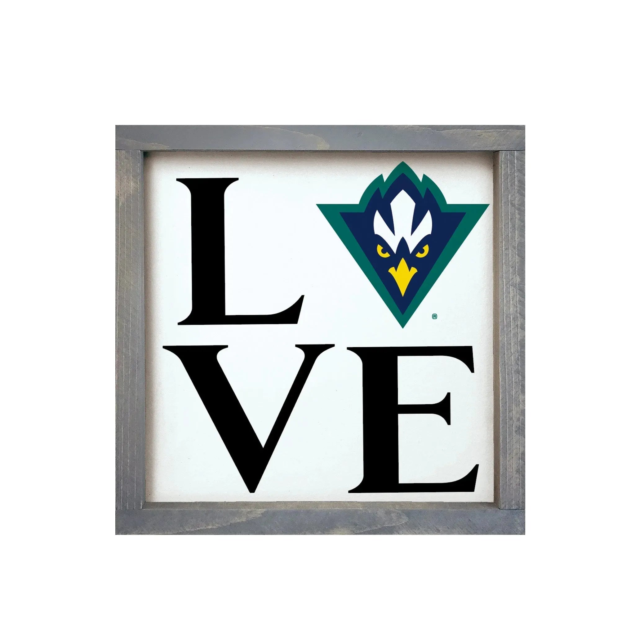 UNC Wilmington Wood Sign "LOVE" - White 12"x12" Wall Art & Signs