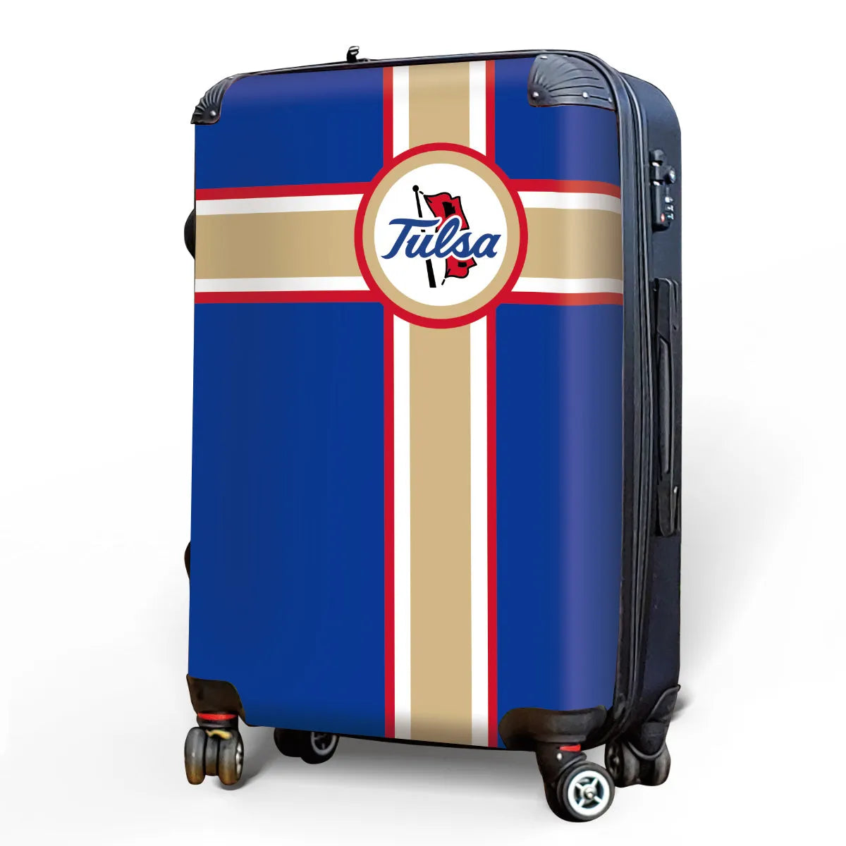 University of Tulsa 20" Carry-On Suitcase Luggage - Cross Stripes