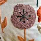 Vibrant Floral Embroidered Throw Pillow Cover | Modern Boho Decor