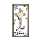 Walk by Faith 12x24 Wood Framed Sign | Christian Spiritual Dorm Decor