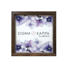 Sigma Kappa Wood Framed Sign - Violets - 12"x12" | Custom Gifts 