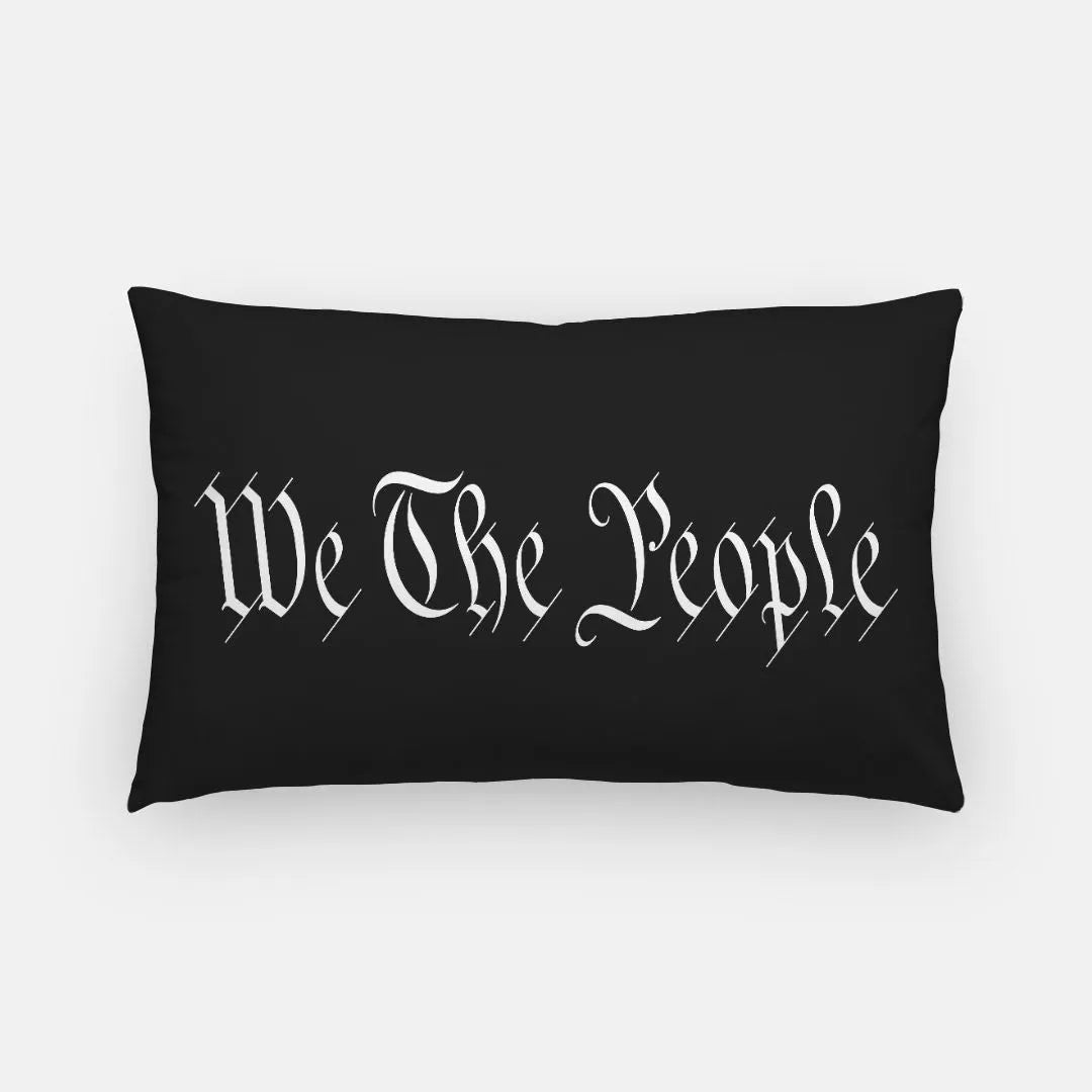 We The People Lumbar Throw Pillow Cover Black Throw Pillows