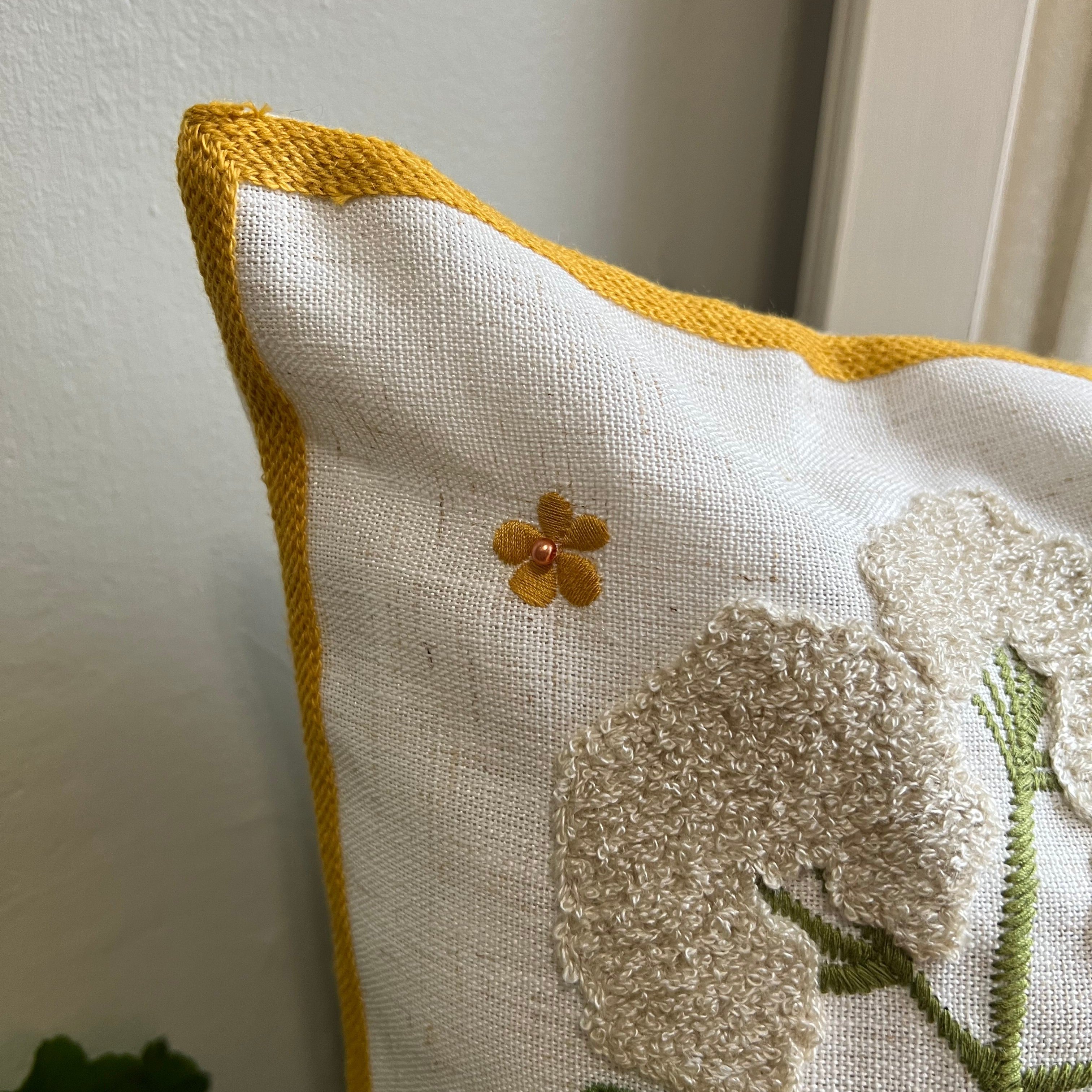 Wildflower Embroidered Pillow Cover | Boho & Cottage Core Dorm Decor