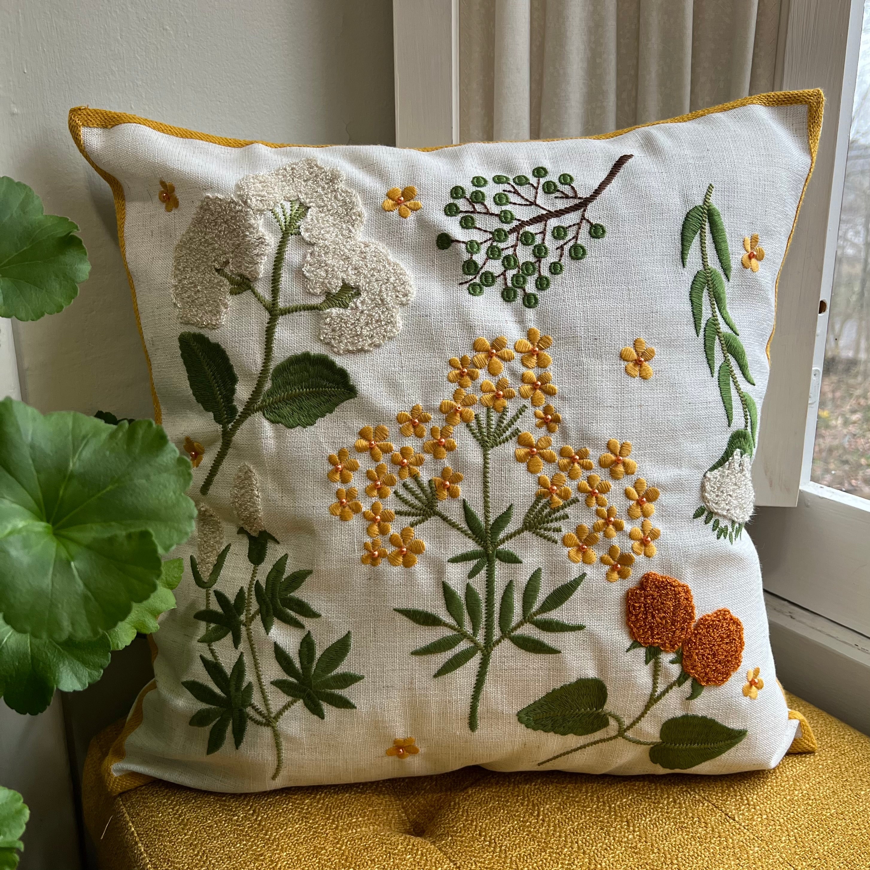 Wildflower Embroidered Pillow Cover | Boho & Cottage Core Dorm Decor