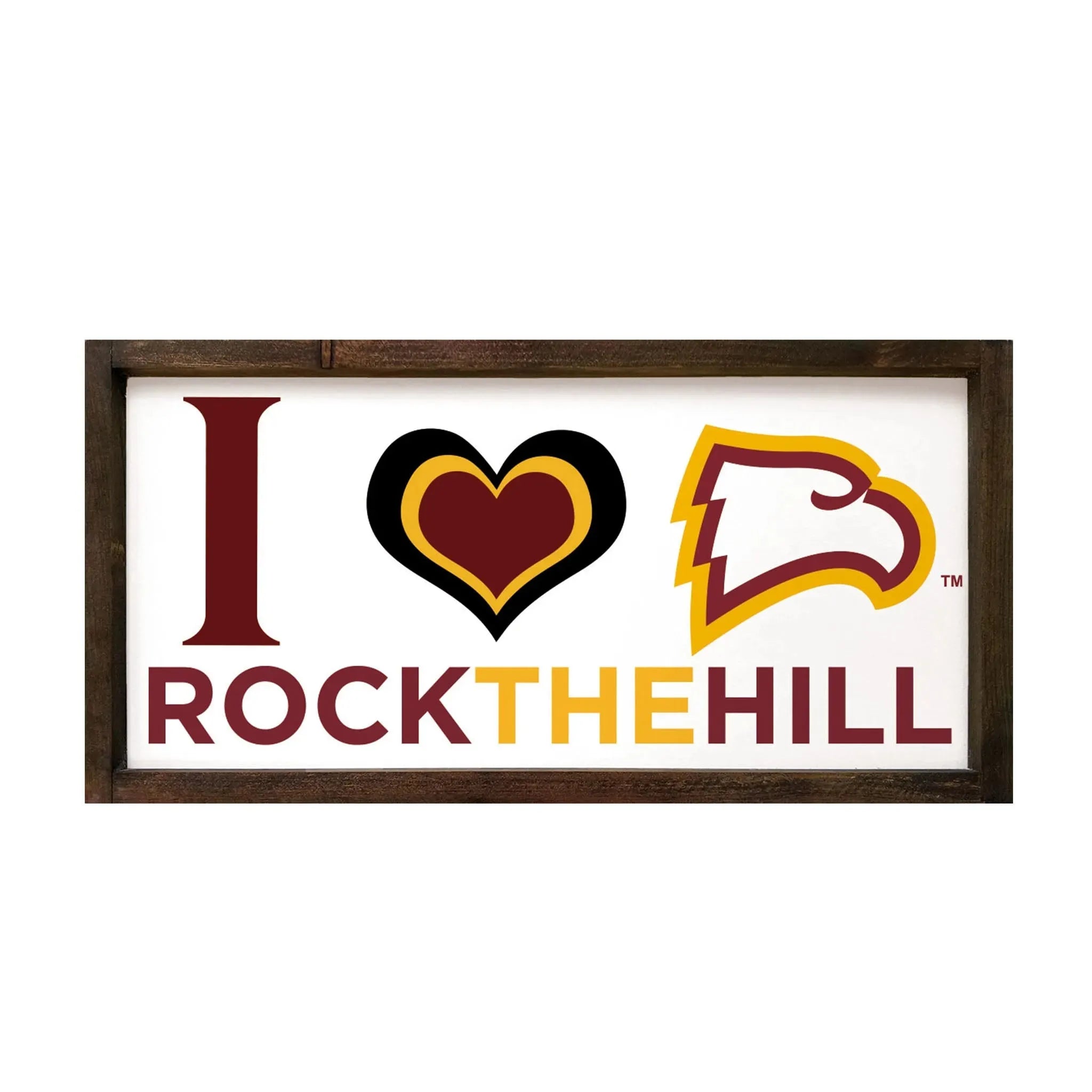 Winthrop University Large 12x24 Wood Framed Sign - Rock the Hill Wall Art & Signs