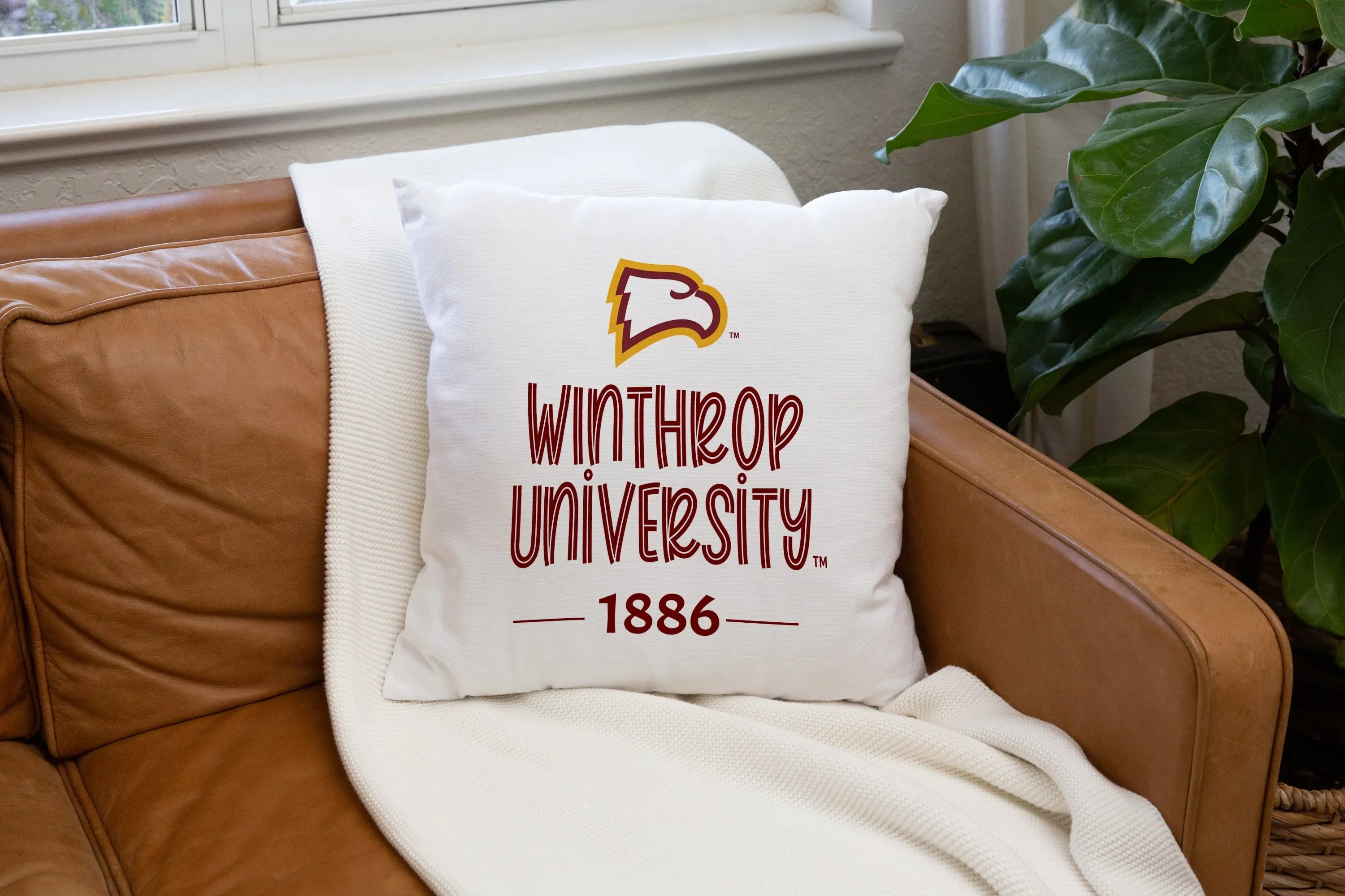 Winthrop University 1886 Pillow Cover 18" | Official Merchandise  | Festive Fit Home