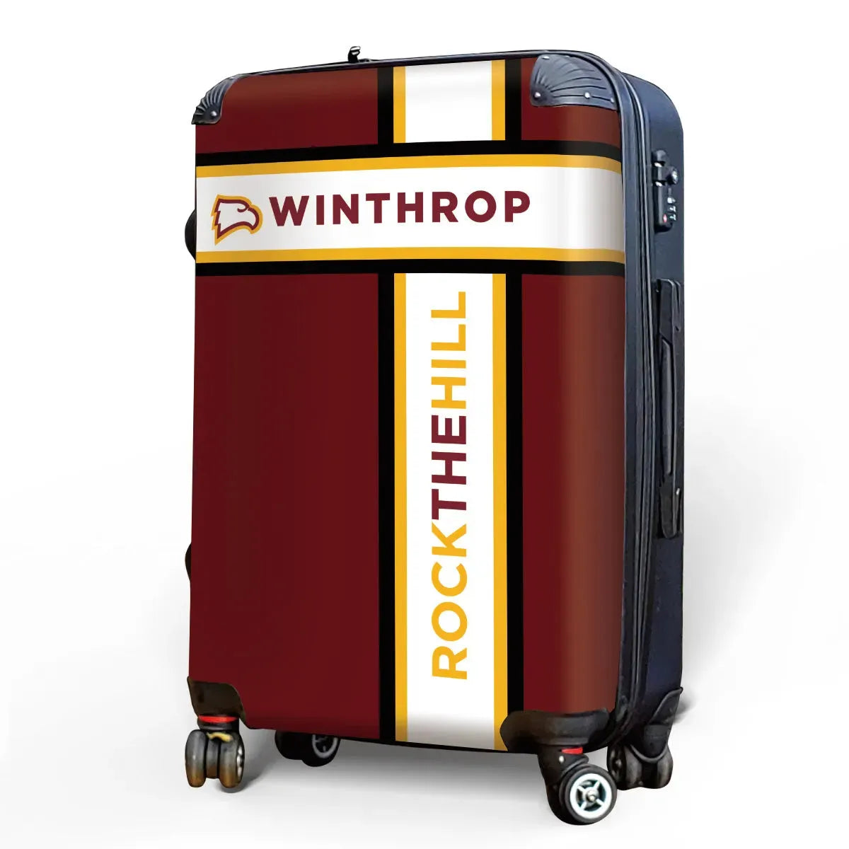 Winthrop University Carry-on Suitcase- Cross Stripes Suitcases