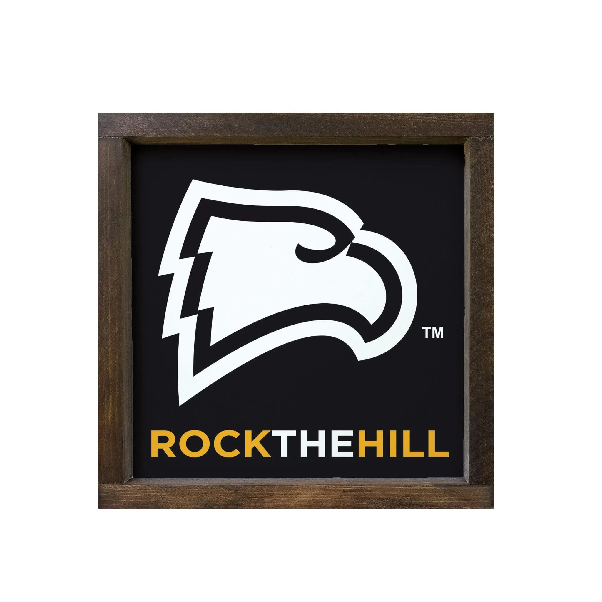 Winthrop University Sign - Rock The Hill - Framed Wood 12"x12" | Custom Gifts and Official Merchandise | Festive Fit Home