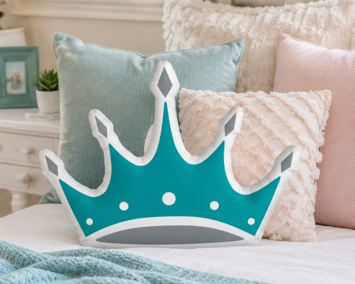Zeta Crown Custom-Shape Throw Pillow
