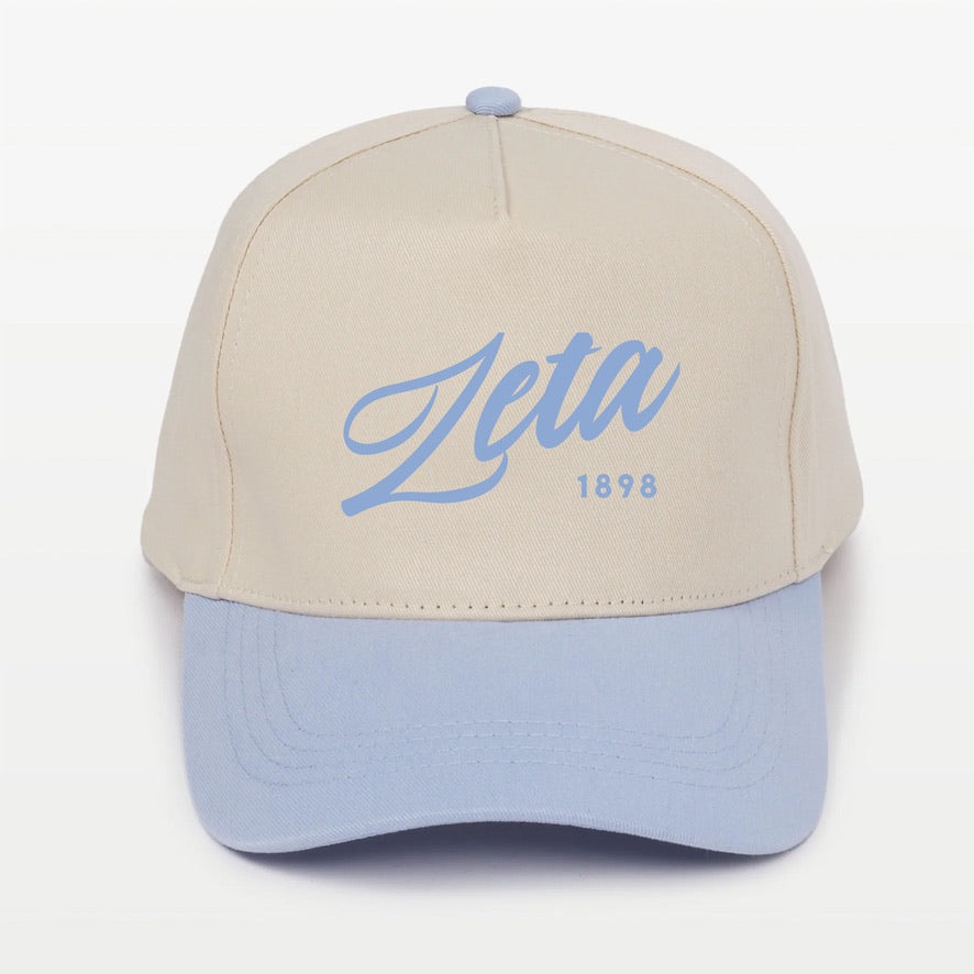 Zeta Embroidered Two-Tone Baseball Cap - Script 1874 | Custom Gifts