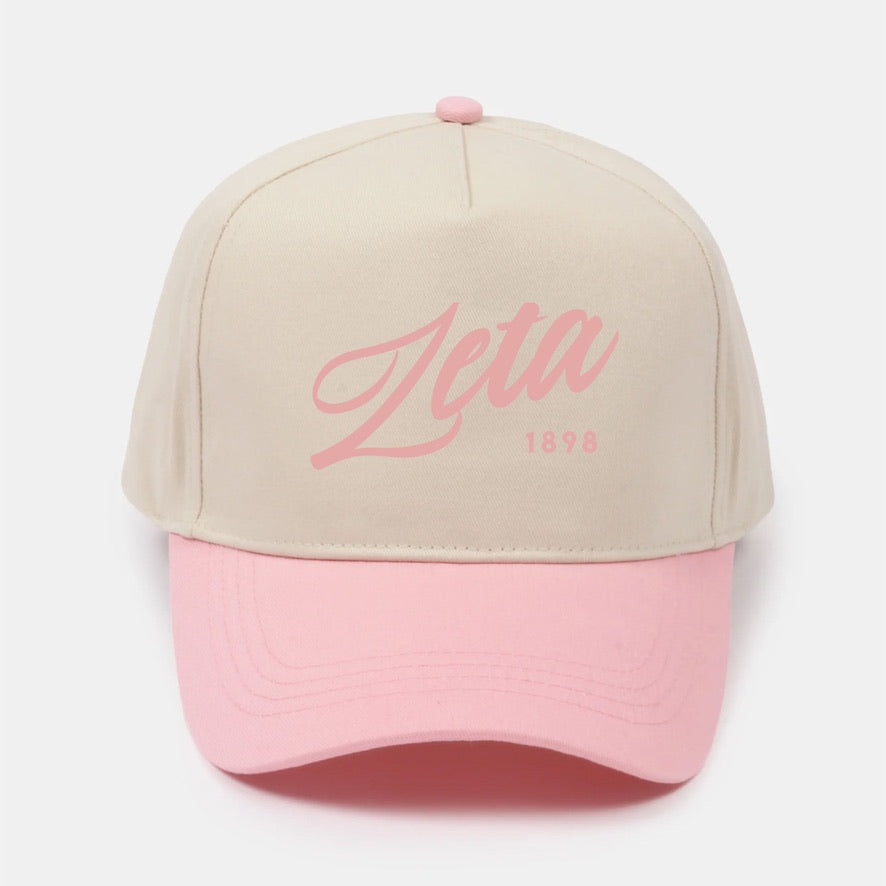 Zeta Embroidered Two-Tone Baseball Cap - Script 1874 | Custom Gifts